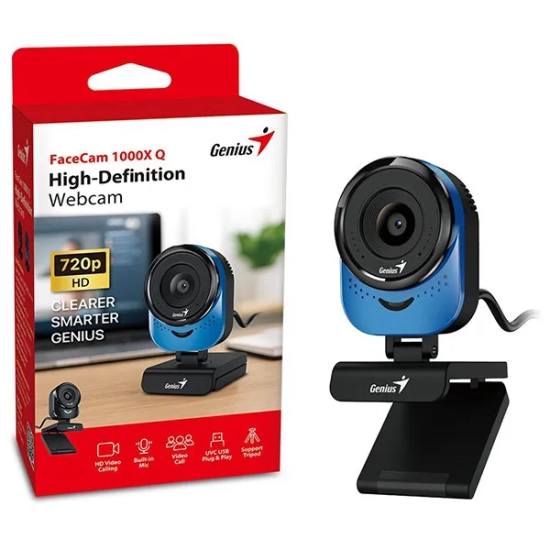 Kamera internetowa Genius FaceCam 1000X, niebieska HD 720P 32200009401
