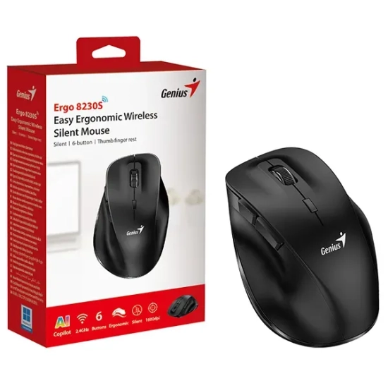 Mysz bezprzewodowa Genius Ergo 8230S czarna 1600 DPI
