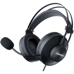 Czarne słuchawki gamingowe COUGAR Immersa Essential CGR-P40B-350 z mikrofonem.