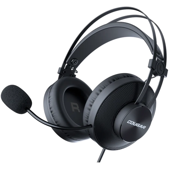 Czarne słuchawki gamingowe COUGAR Immersa Essential CGR-P40B-350 z mikrofonem.