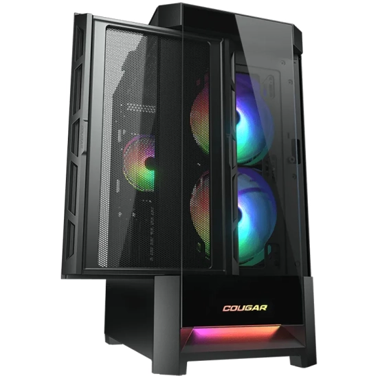 COUGAR GAMING COUGAR Obudowa Duoface RGB, Midi Tower, Czarna