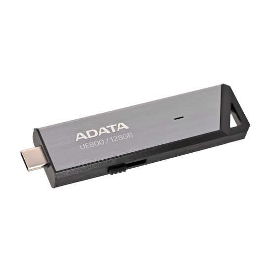 Pendrive ADATA UE800 128 GB (AELI-UE800-128G-CSG) w wariancie srebrny, z konstrukcją złącza: wysuwane.