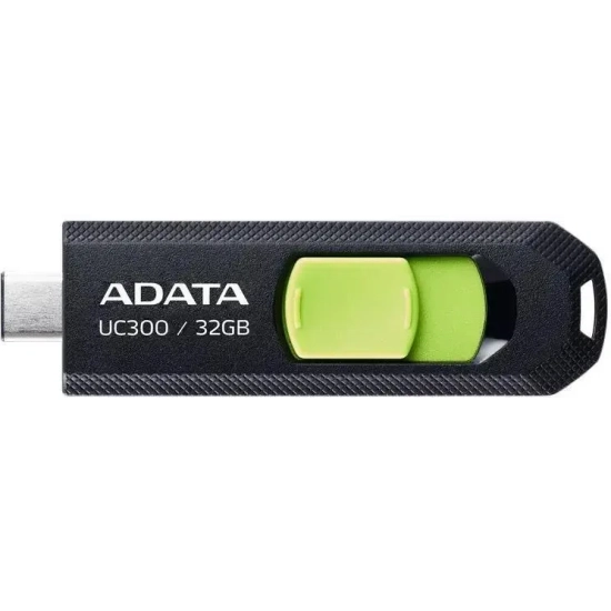 Pendrive ADATA UC300 32 GB w kolorze czarno-zielony, wariant z USB-C.