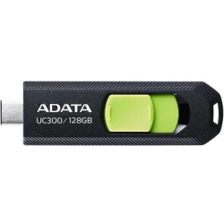 Pendrive ADATA UC300 128 GB (ACHO-UC300-128G-RBK/GN) w wariancie czarno-zielony, z konstrukcją złącza: wysuwane.