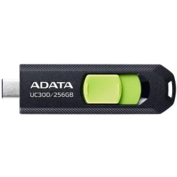 Pendrive ADATA UC300 256 GB (ACHO-UC300-256G-RBK/GN) w wariancie czarno-zielony, z konstrukcją złącza: wysuwane.