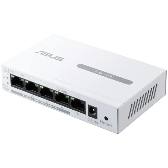 Switch PoE ASUS 90IG08D0-MO3B00: 5 portów Gigabit Ethernet, 4 wyjścia