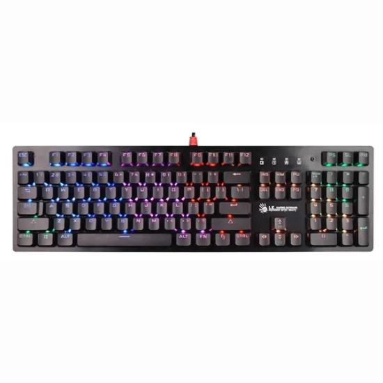 Klawiatura A4Tech przewodowa (USB) CZ, czarna mechaniczna B820R