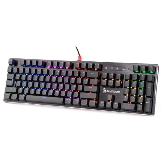 Klawiatura A4Tech przewodowa (USB) CZ, czarna mechaniczna B820R