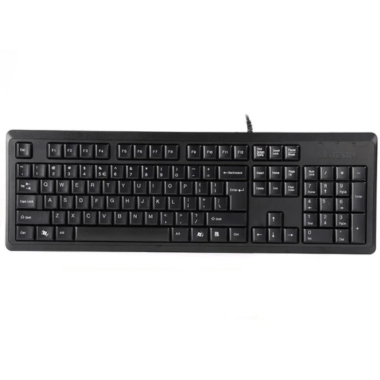 Klawiatura A4Tech przewodowa (USB) CZ/US, czarna KR-92