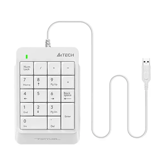 Klawiatura przewodowa numeryczna A4Tech FStyler FK13PW biała