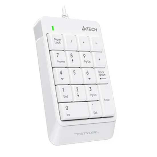 Klawiatura przewodowa numeryczna A4Tech FStyler FK13PW biała