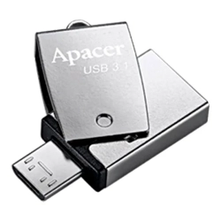 Pendrive Apacer AH750 64 GB w kolorze srebrny, ze złączem Micro-USB, USB-A.