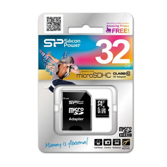 Silicon Power 32 GB microSDHC SP032GBSTH010V10SP Class 10