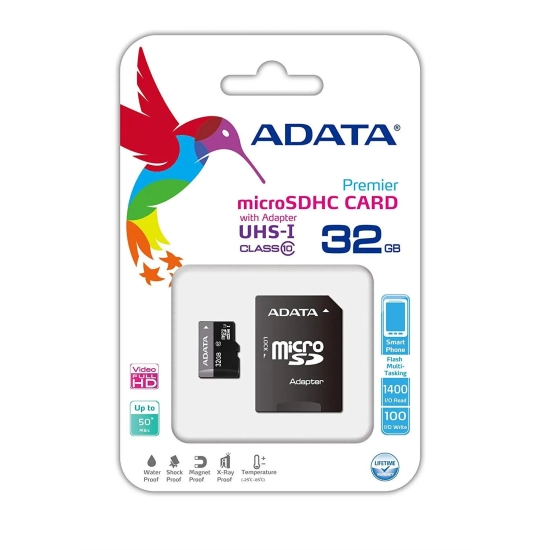 Karta pamięci ADATA Premier 32GB microSDHC A1 V10, dokładny wariant AUSDH32GUICL10A1-RA1.