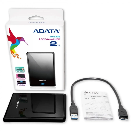 Zewnętrzny dysk HDD ADATA HV620S 4 TB w kolorze czarny, wariant AHV620S-4TU31-CBK.