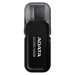 Pendrive ADATA UV240 64 GB (AUV240-64G-RBK) w wariancie czarny, z konstrukcją złącza: klapka obrotowa.