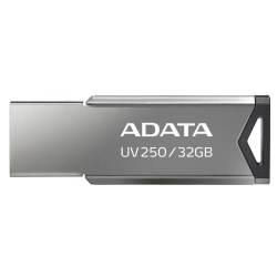 Pendrive ADATA UV250 32 GB (AUV250-32G-RBK) w wariancie srebrny, z konstrukcją złącza: stałe złącze.