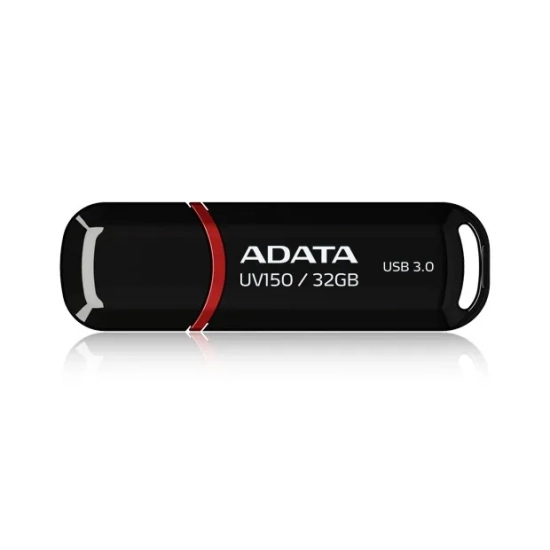 Pendrive ADATA UV150 32 GB (AUV150-32G-RBK) w wariancie czarny, z konstrukcją złącza: zdejmowana zaślepka.
