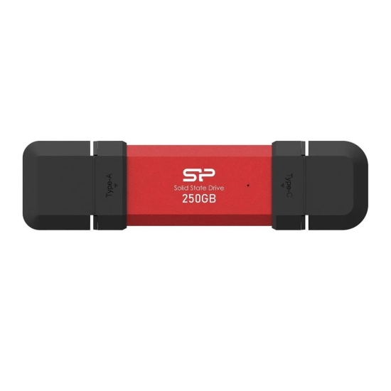 SILICON POWER DS72 250GB External SSD USB-A USB-C 1050/850MB/s Red