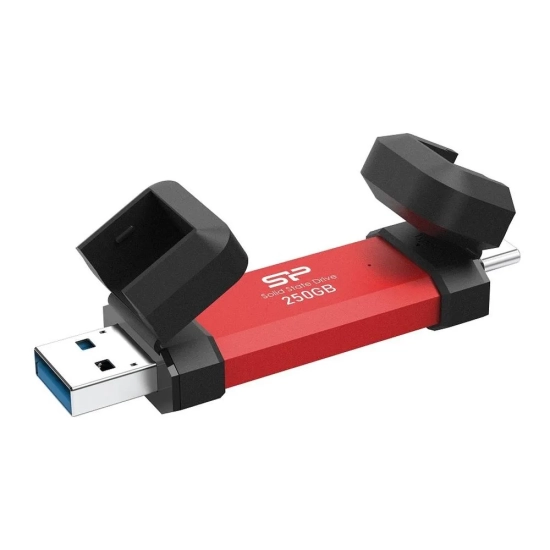 Silicon Power DS72 250 GB External SSD USB-A USB-C 1050/850 MB/s Red