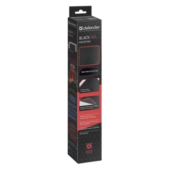 Podkładka pod mysz DEFENDER czarna XXL, czarna, 40 × 35,5 cm 50559