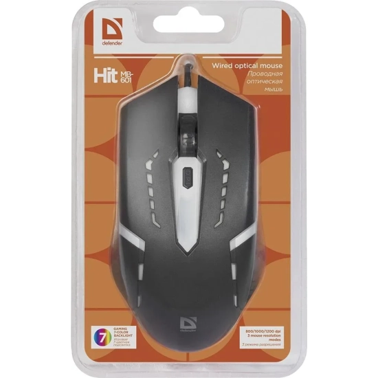 Mysz przewodowa Defender Hit MB-601 1200 DPI czarna
