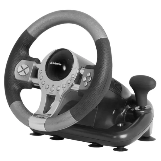 Kierownica do gier DEFENDER FORSAGE GTR, 12, USB, czarno-szara 64367