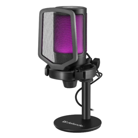 Defender Impulse GMC 600 64660 mikrofon USB RGB ze statywem — produkt na białym tle