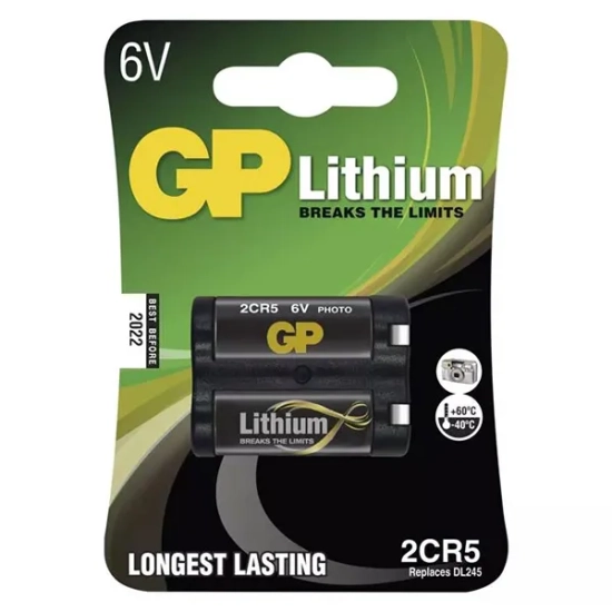 Bateria litowa GP 2CR5 6 V w blistrze.