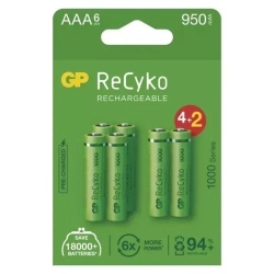 Akumulatorki GP ReCyko AAA 950 mAh B2511V 6 szt.