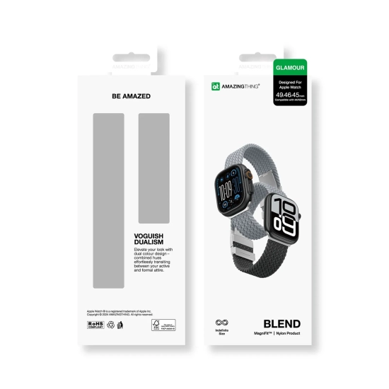 AmazingThing Zestaw 2 pasków do Apple Watch 45/46/49 mm Blend Band - szaro