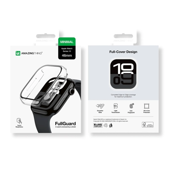 AmazingThing Etui ze szkłem hartowanym do Apple Watch 46mm Radix Glass
