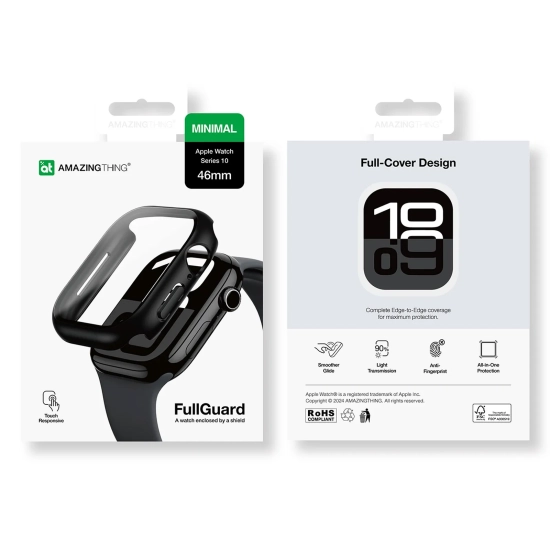 AmazingThing Etui ze szkłem hartowanym do Apple Watch 46mm Radix Glass