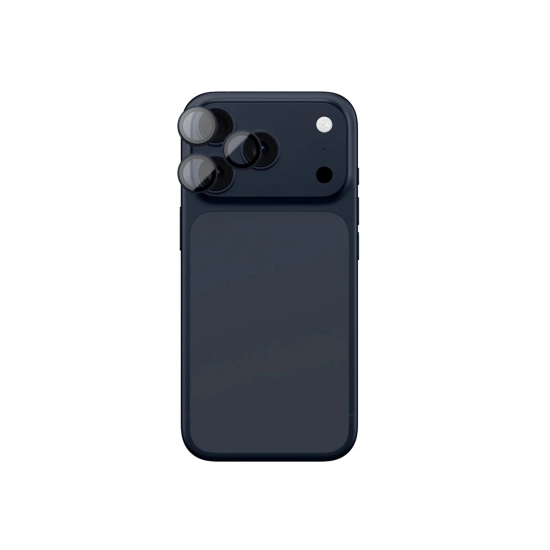 AmazingThing Szkło na aparat do iPhone 17 Pro / Pro Max z niebieską ramką