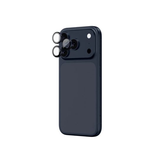 AmazingThing Szkło na aparat do iPhone 17 Pro / Pro Max z niebieską ramką