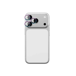 AmazingThing Szkło na aparat do iPhone 17 Pro / Pro Max z tęczową ramką
