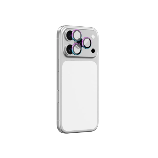 AmazingThing Szkło na aparat do iPhone 17 Pro / Pro Max z tęczową ramką