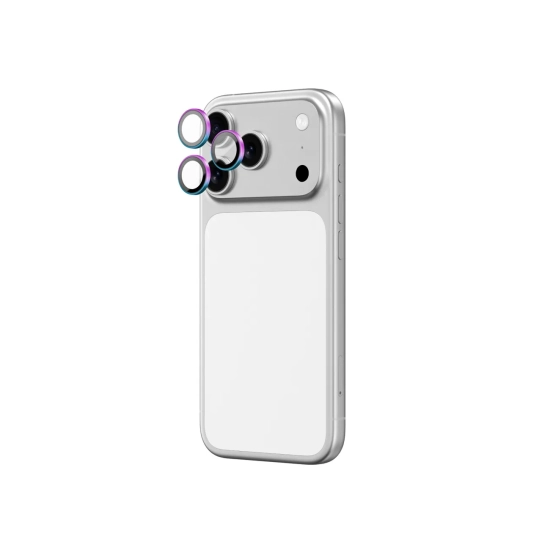 AmazingThing Szkło na aparat do iPhone 17 Pro / Pro Max z tęczową ramką