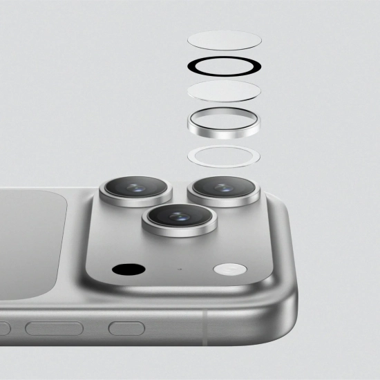 AmazingThing Szkło na aparat do iPhone 17 Pro / Pro Max z czarną