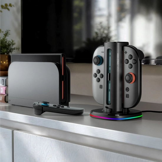AmazingThing Stacja ładująca do kontrolerów Nintendo Switch 2 - czarna