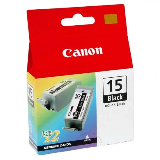 Oryginalny tusz Canon BCI-15 BK 2szt 8190A002, czarny, 390 stron