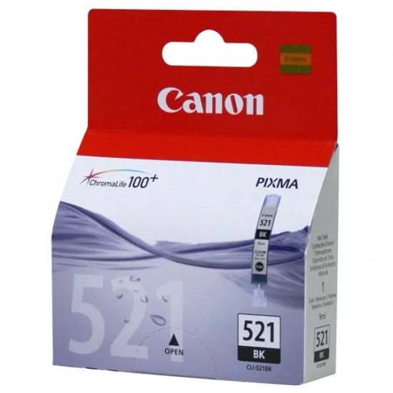 Oryginalny tusz Canon CLI-521 BK 2933B001, czarny, 9 ml, 665 stron