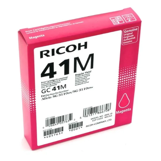 Oryginalny tusz Ricoh wkład żelowy 405763 GC41HM, magenta, 2 200 stron