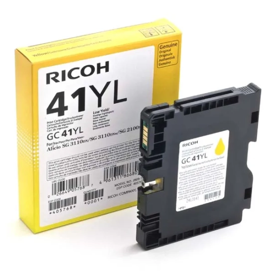 Oryginalny tusz Ricoh wkład żelowy 405768 GC41Y, żółty, 600 stron