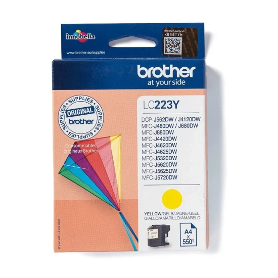 Oryginalny tusz Brother LC223Y, żółty, 600 stron