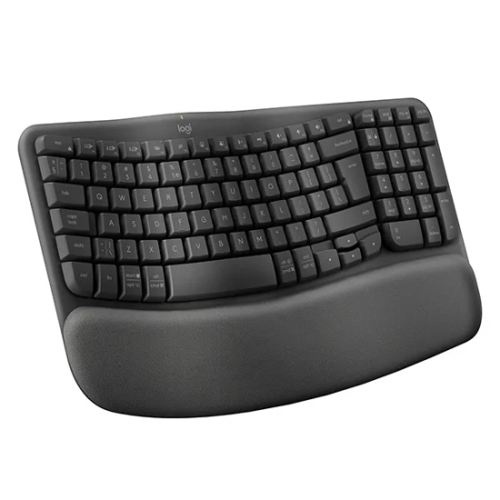 Klawiatura Logitech WAVE KEYS bezprzewodowa CZ/SK, szara ergonomiczna
