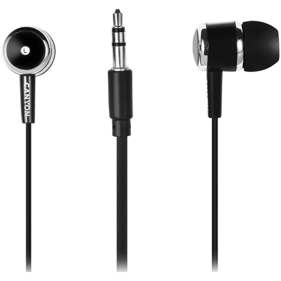 Canyon Słuchawki dokanałowe EPM-01 Mic Mini-Jack 1.2 m Czarne