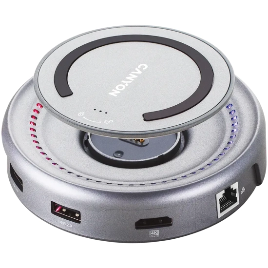 Hub USB-C CANYON DS-7 CNS-TDS07DG 6w1 4K szary