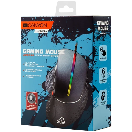 Mysz gamingowa CANYON Apstar GM-12 RGB szara