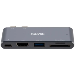CANYON HUB DS-5 5 w 1 Thunderbolt 3 4k Szary
